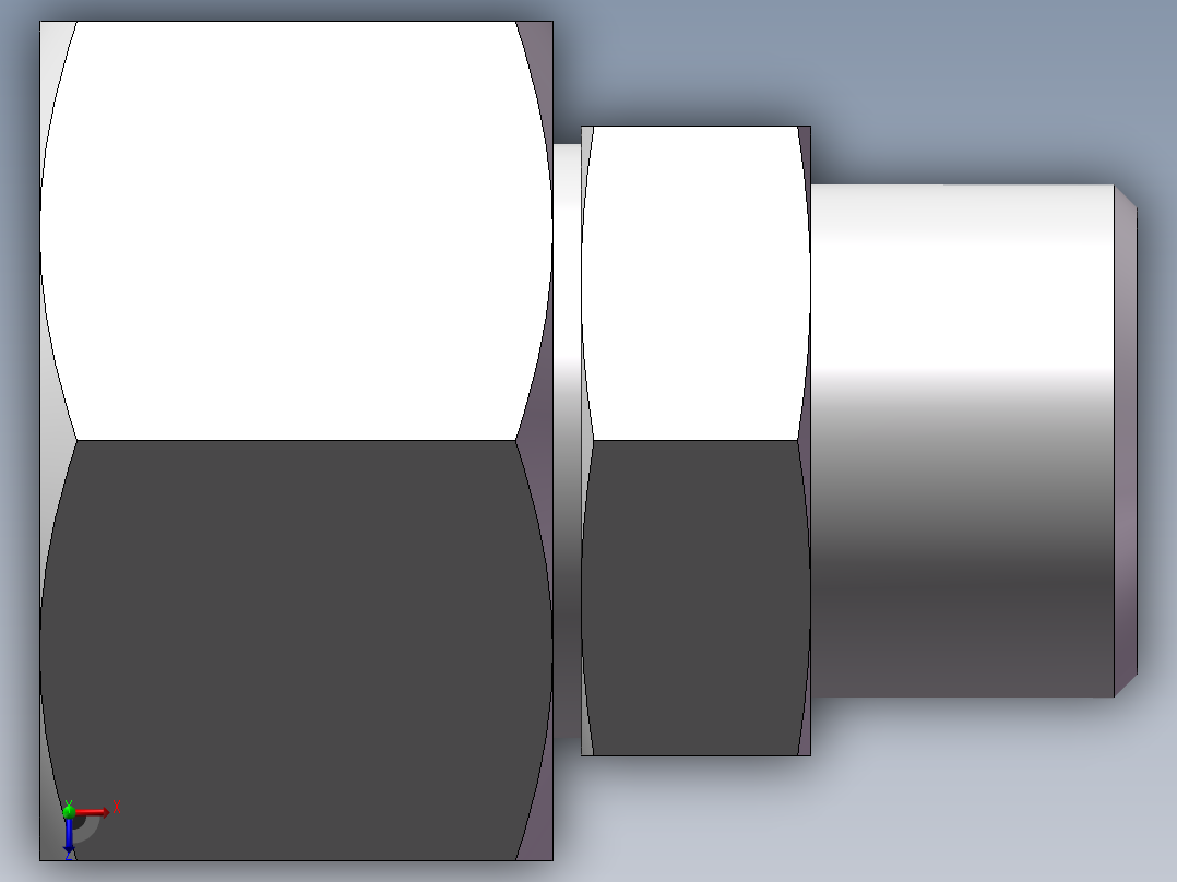 直通变径接头、2D-22-30俯视图