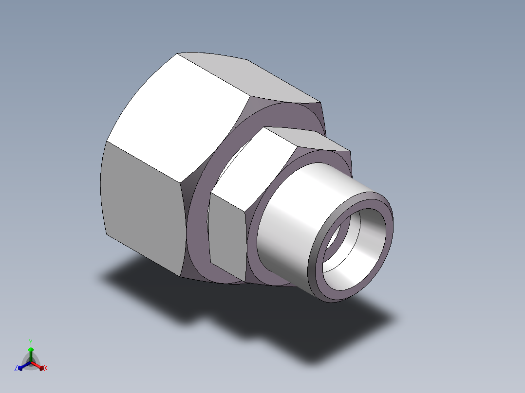 直通变径接头、2D-22-30正等轴测图