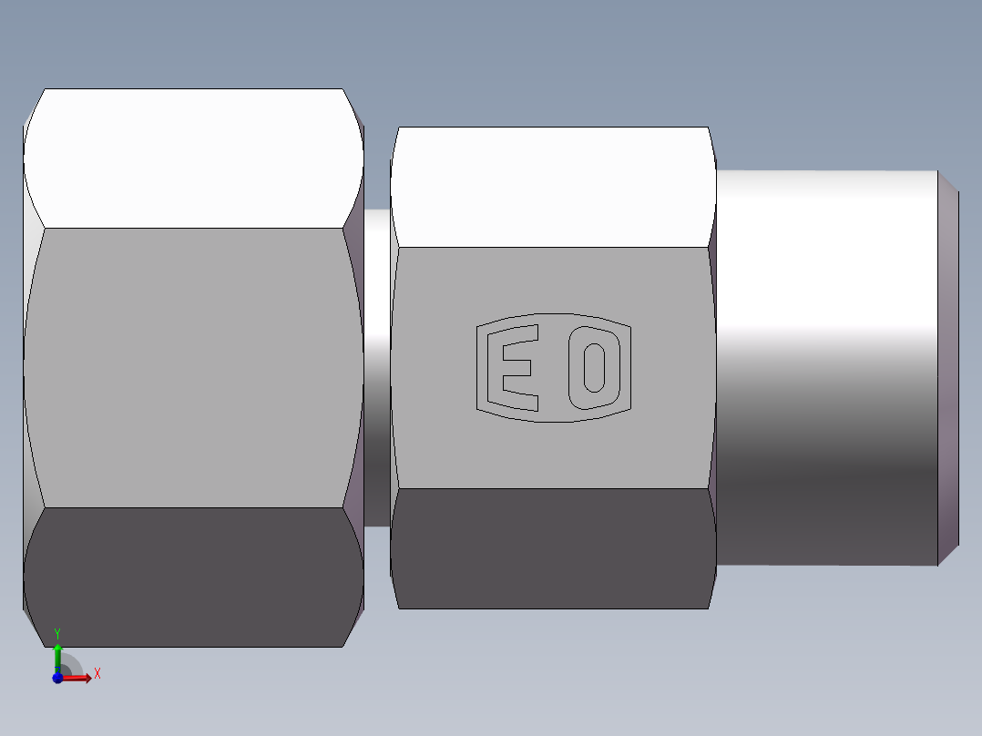 直通同径度接头、2C-18前视图