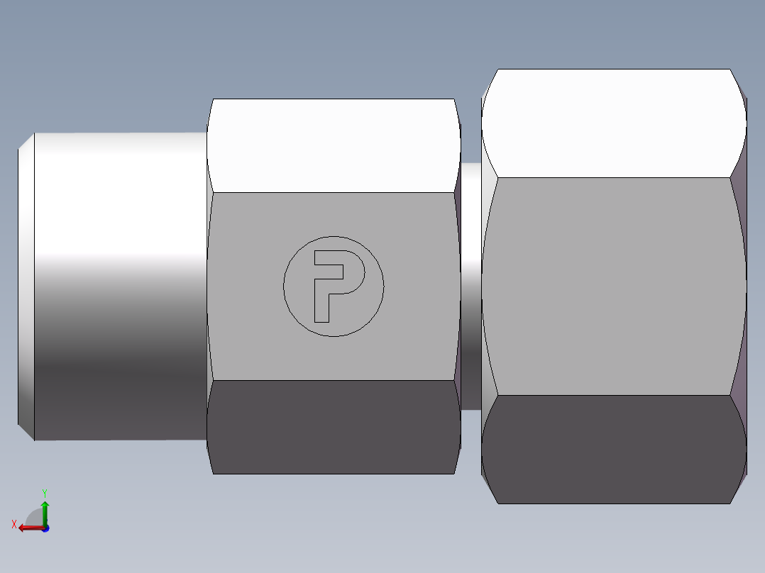 直通同径度接头、2C-18后视图