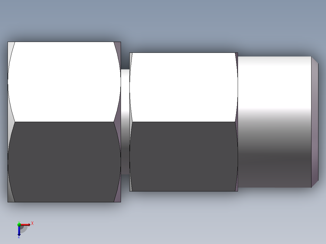 直通同径度接头、2C-18俯视图