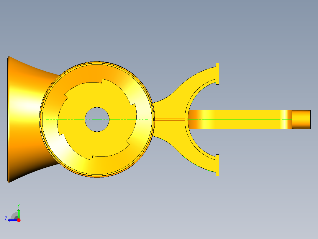 手动绞肉机UG设计图纸 右视图