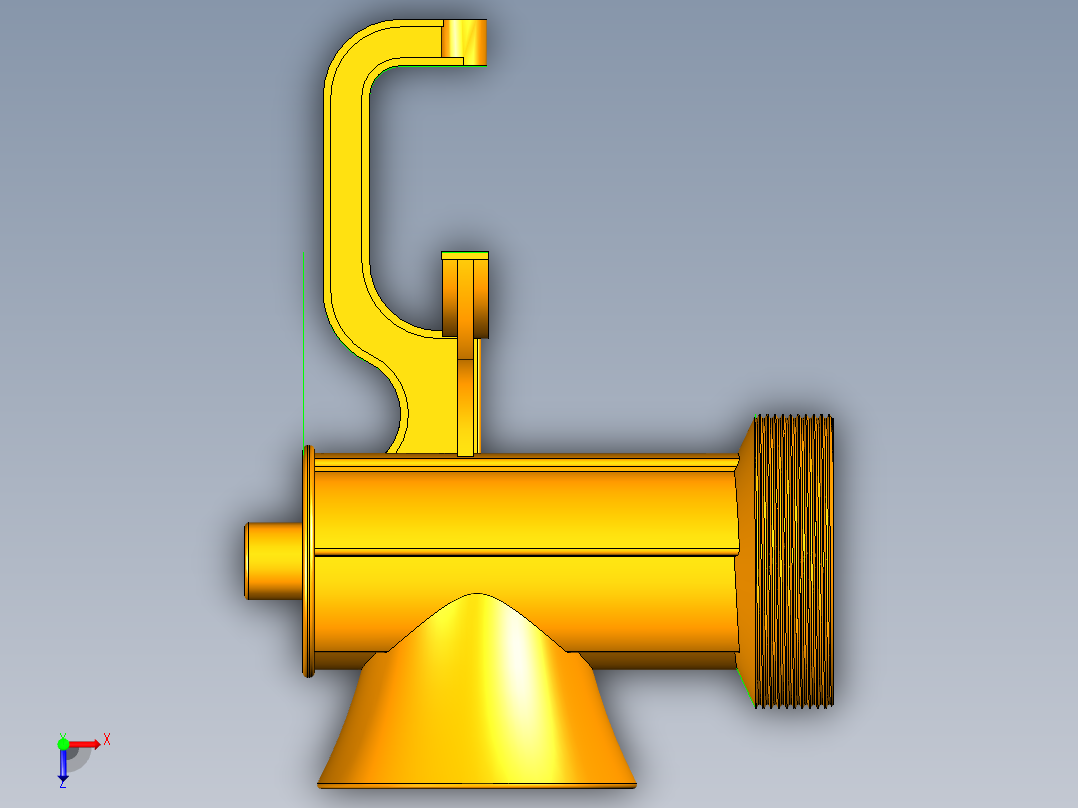 手动绞肉机UG设计图纸 俯视图