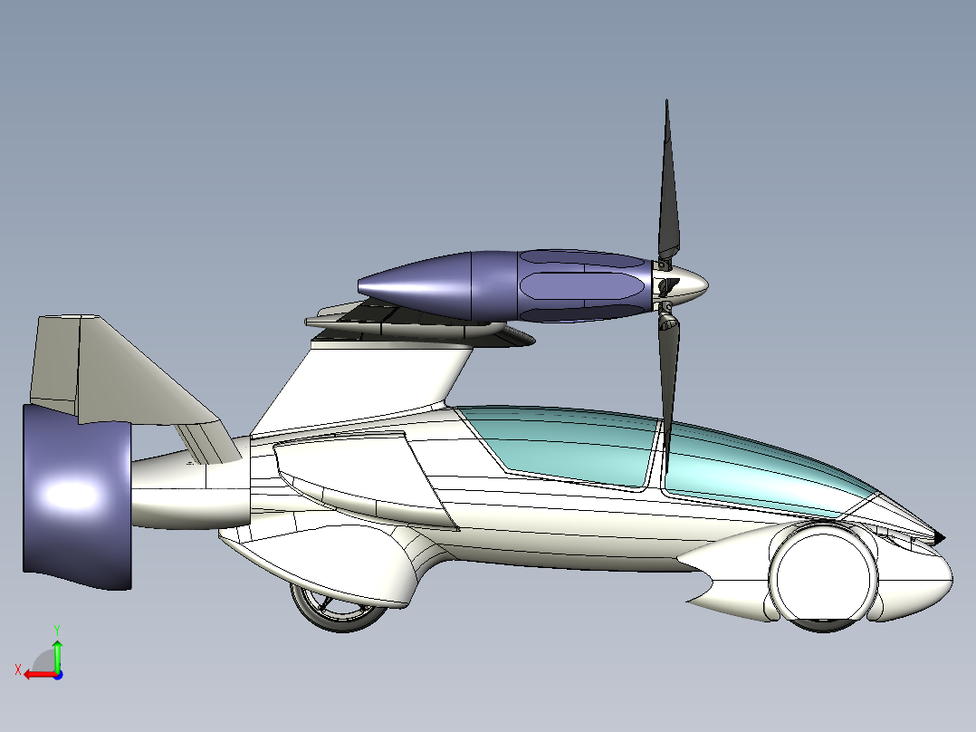 TF-X飞行概念车（PROE设计）后视图