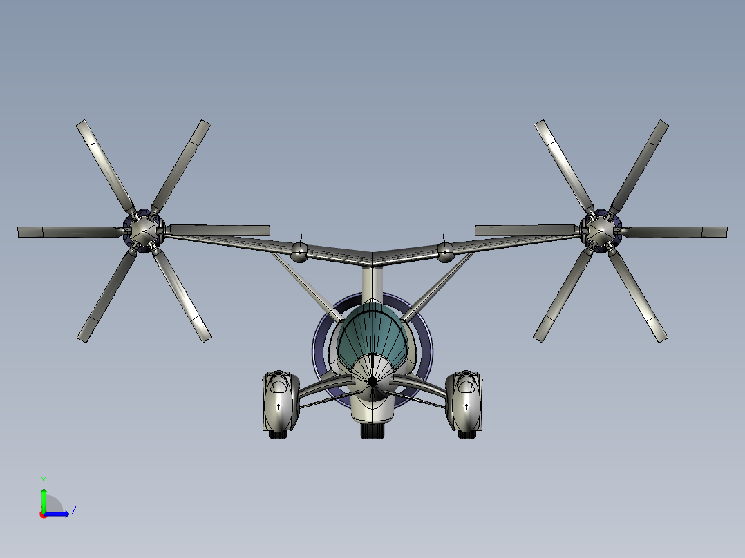 TF-X飞行概念车（PROE设计）左视图