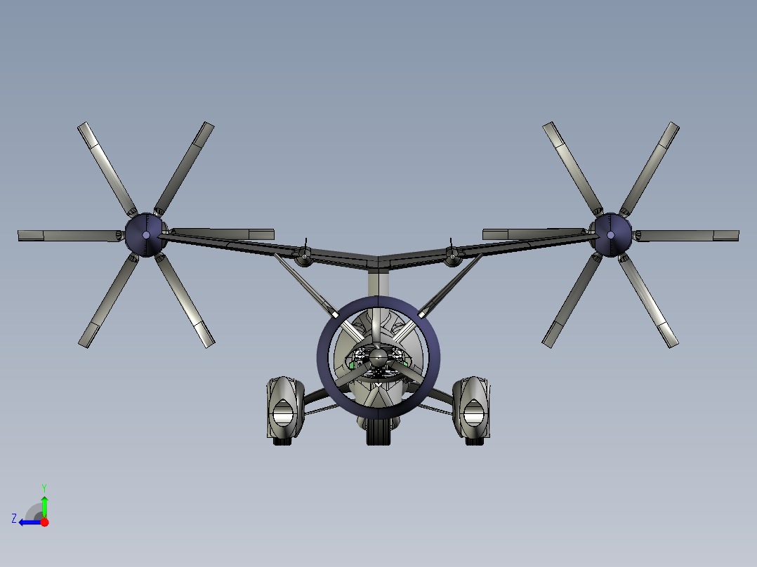 TF-X飞行概念车（PROE设计）右视图