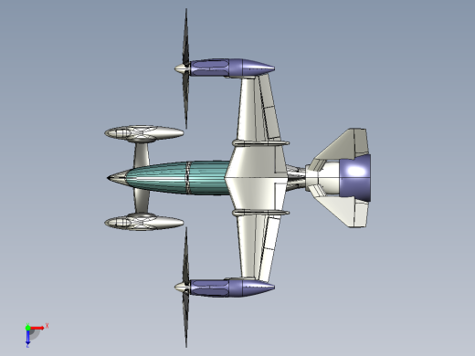 TF-X飞行概念车（PROE设计）俯视缩略图