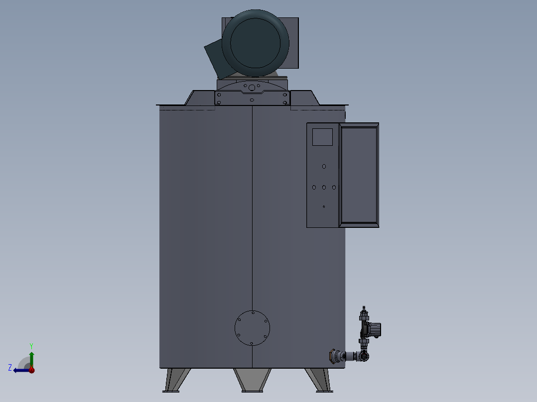 压力容积、化工搅拌罐右视图