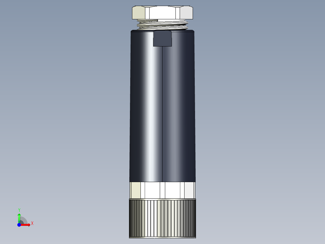 M8传感插连接器直型母插3芯前视图