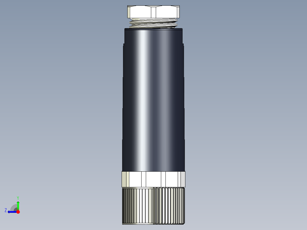 M8传感插连接器直型母插3芯右视图