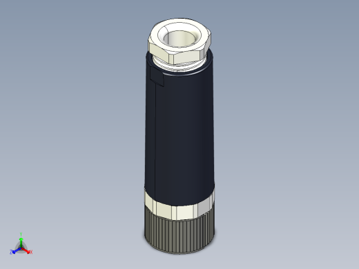 M8传感插连接器直型母插3芯正等轴测缩略图