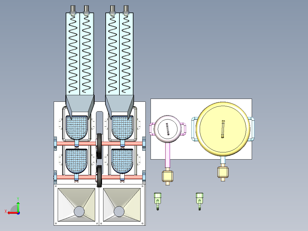SD-400 预包装零食自动分料装盘机后视图