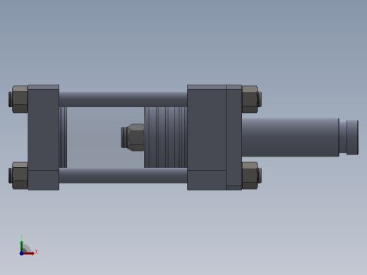 拉杆液压缸（带脚安装）100x50x99.5毫米前视缩略图