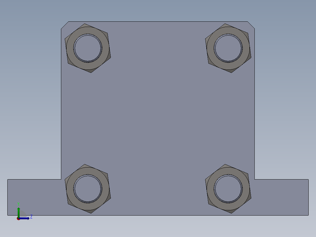 拉杆液压缸（带脚安装）100x50x99.5毫米左视图