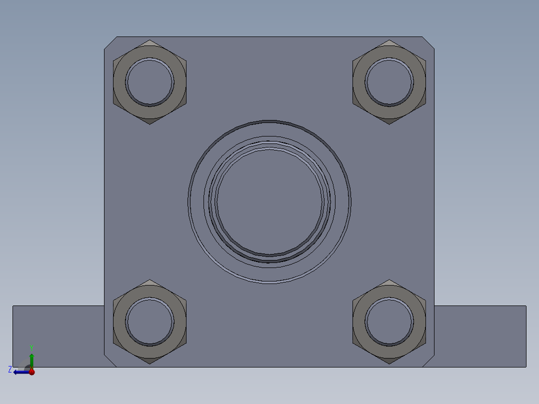 拉杆液压缸（带脚安装）100x50x99.5毫米右视图