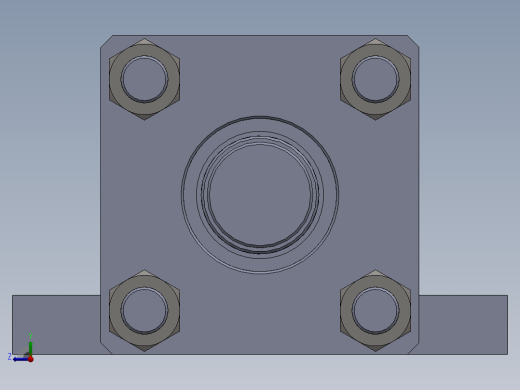 拉杆液压缸（带脚安装）100x50x99.5毫米右视缩略图