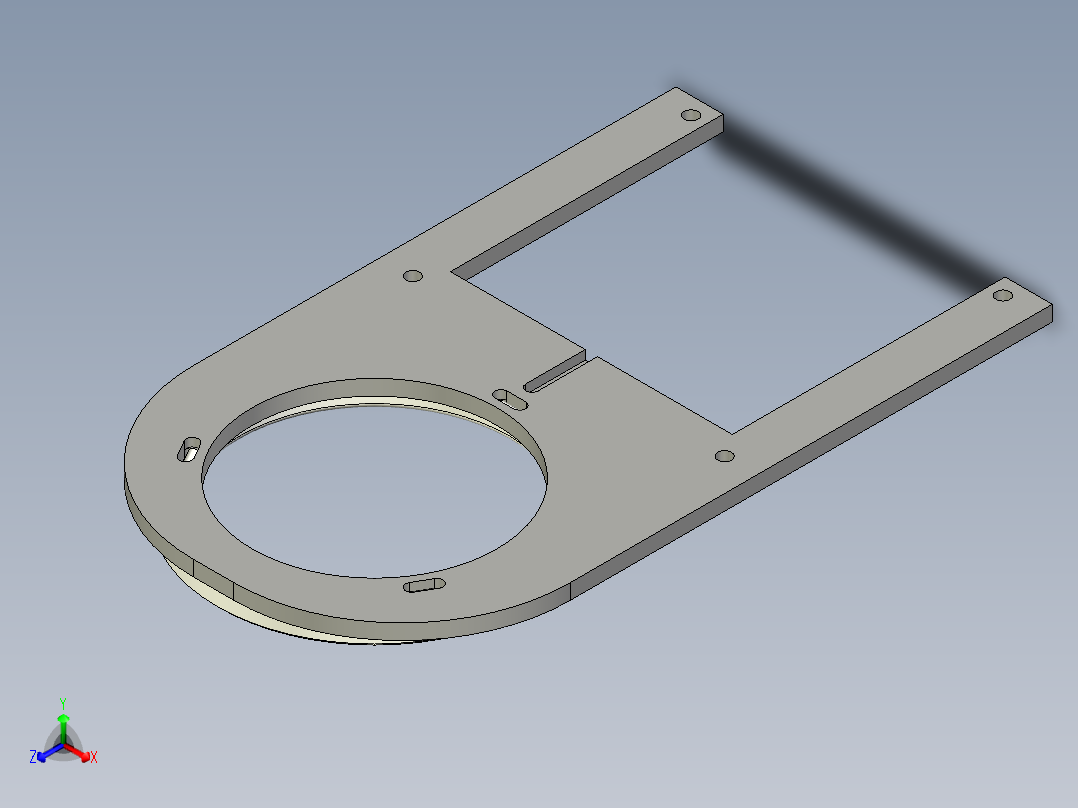 A2004422-数控铣床 环形LED灯安装板正等轴测图