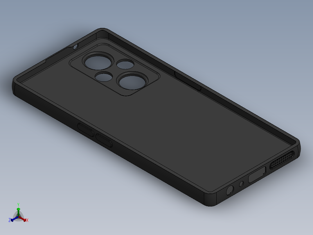 手机壳_OPPOA96_RENO_7Z_手机壳正等轴测图