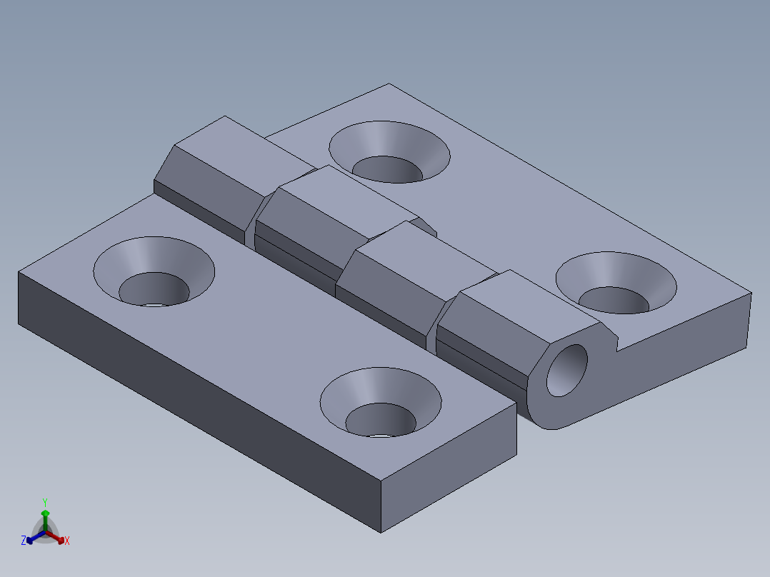 军用级铰链 5MM正等轴测图