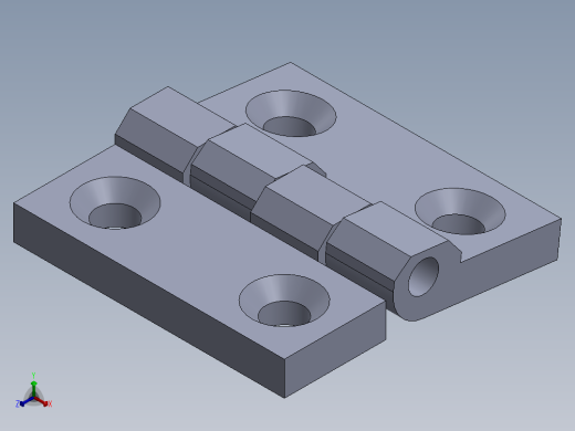 军用级铰链 5MM正等轴测缩略图