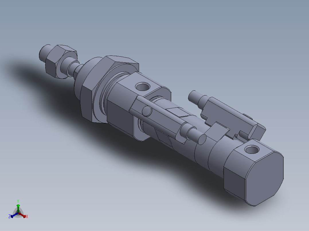 气缸MI12x15S-U-M-2正等轴测图