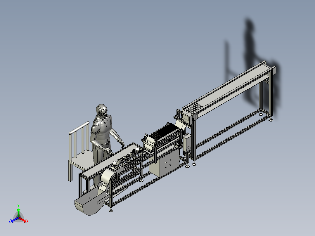 圆珠笔计数分拣机设备正等轴测图