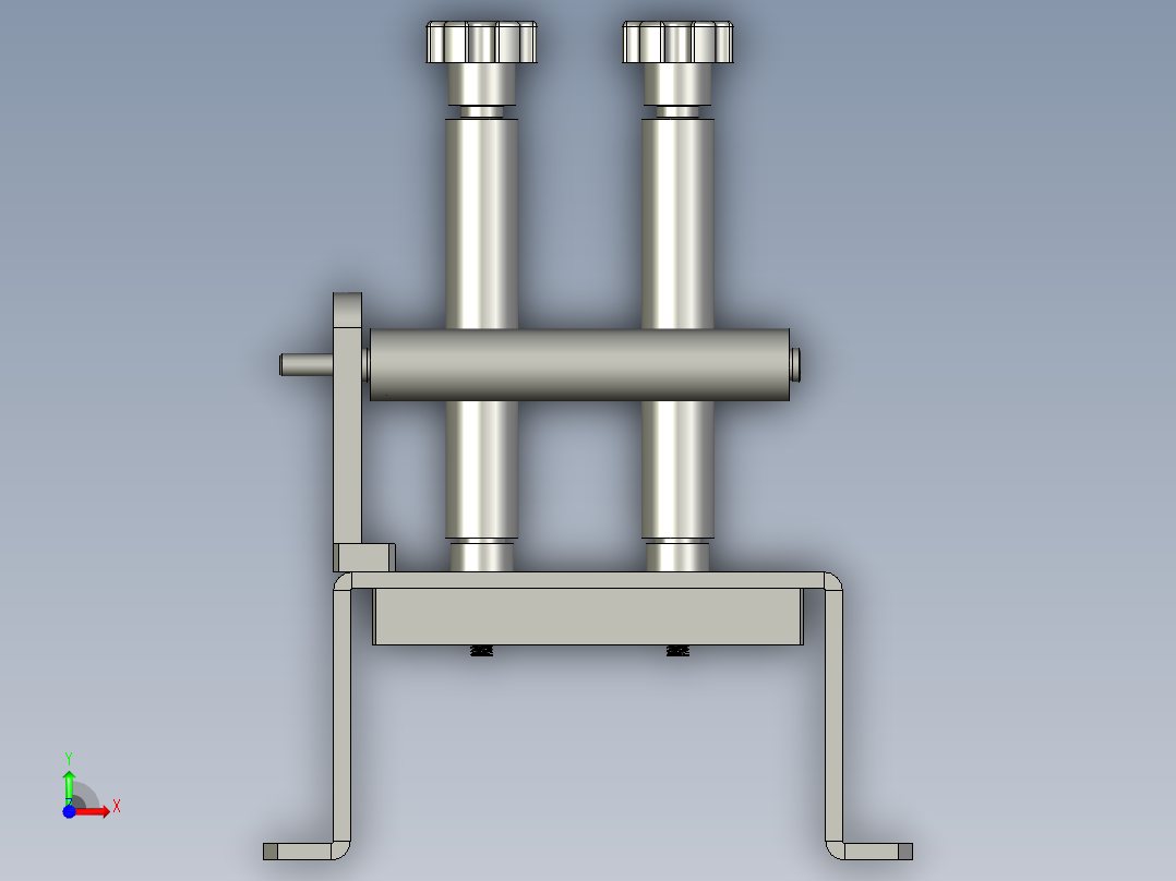 3111牵引机入料口滚筒组件01前视图