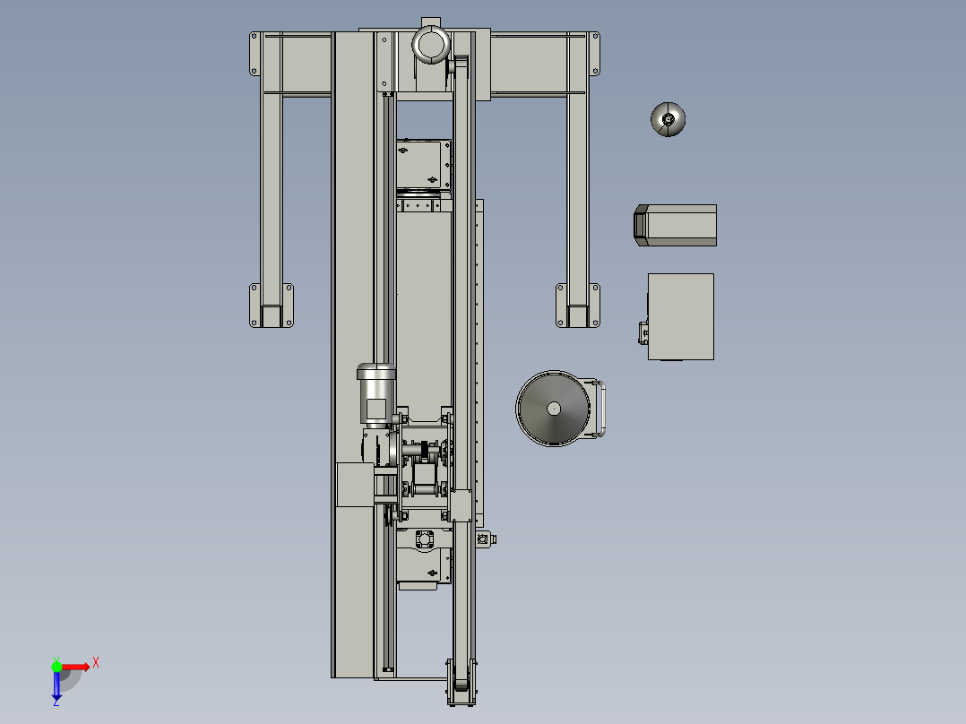 综合立体式自动焊接机用悬臂架俯视图