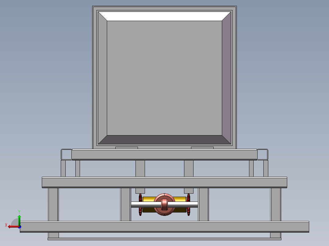 挂桶垃圾车提升装置三维模型-- 1271153--249后视图