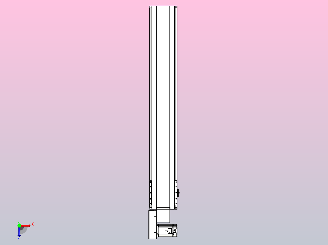 皮带直线轴半封闭可选导轨TPA-HNB-175D-140-L1000-ML-Y-P75-N3俯视图