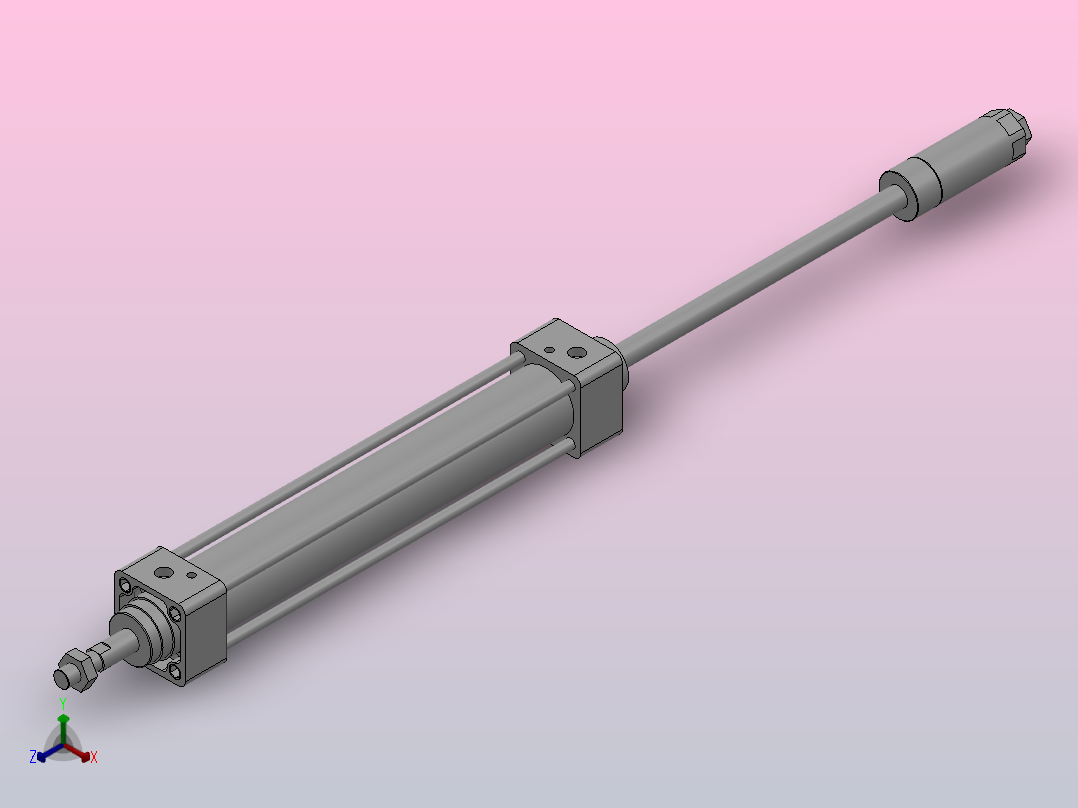 MBB系列标准气缸[MBBJ-32x200-50-S]正等轴测图