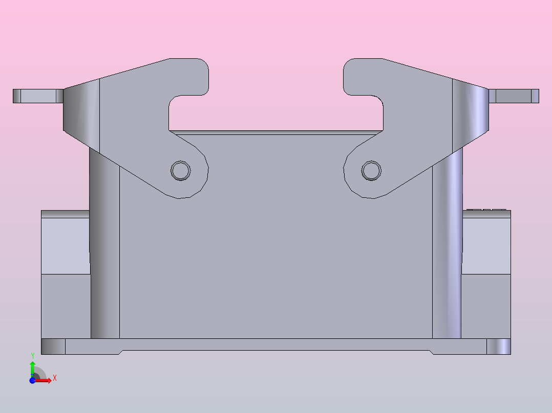 重载矩形航空插头座前视图