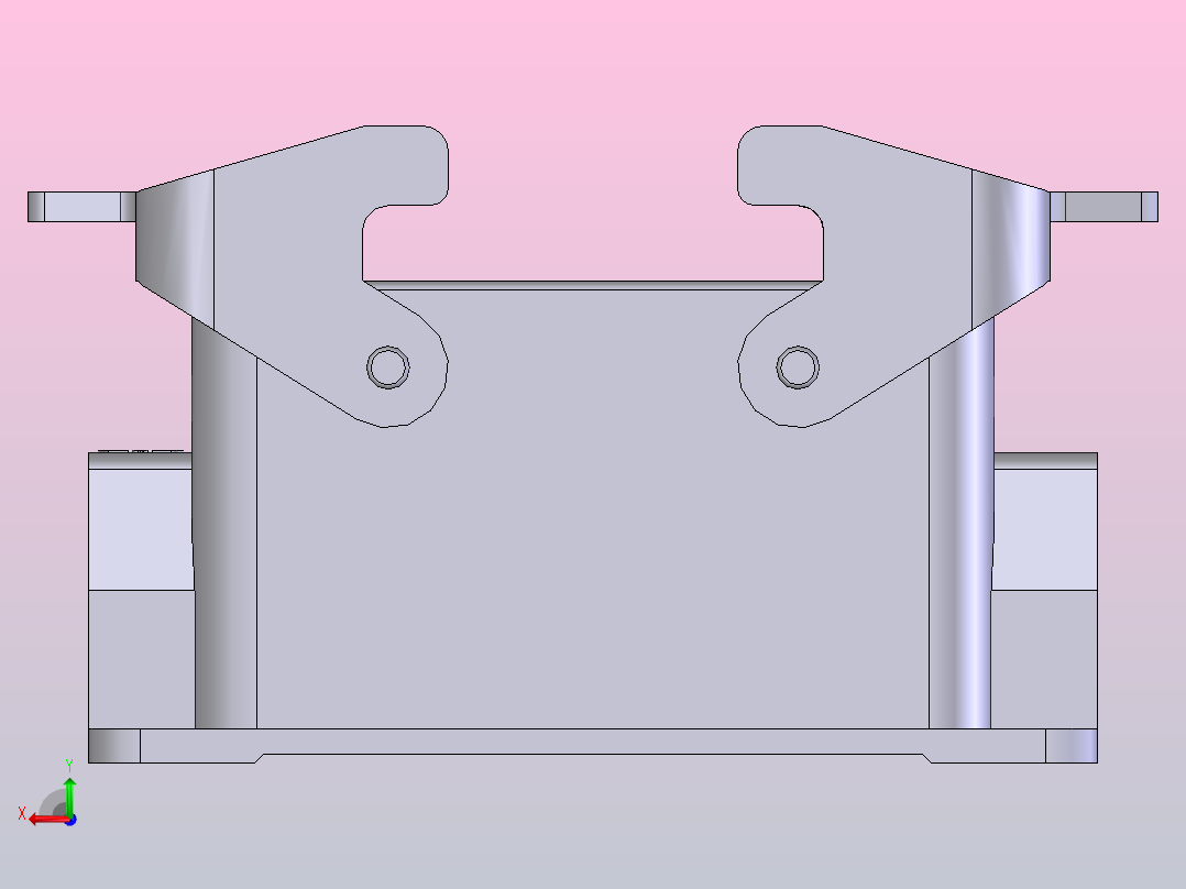 重载矩形航空插头座后视图