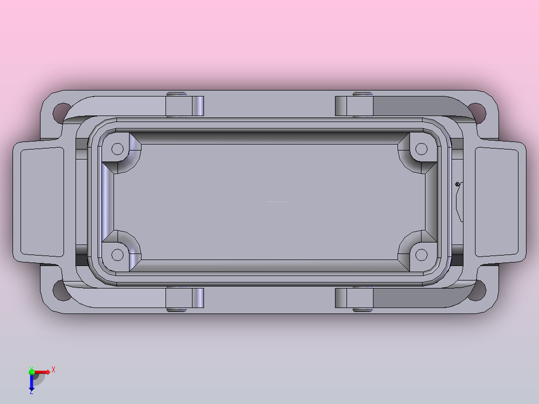 重载矩形航空插头座俯视图