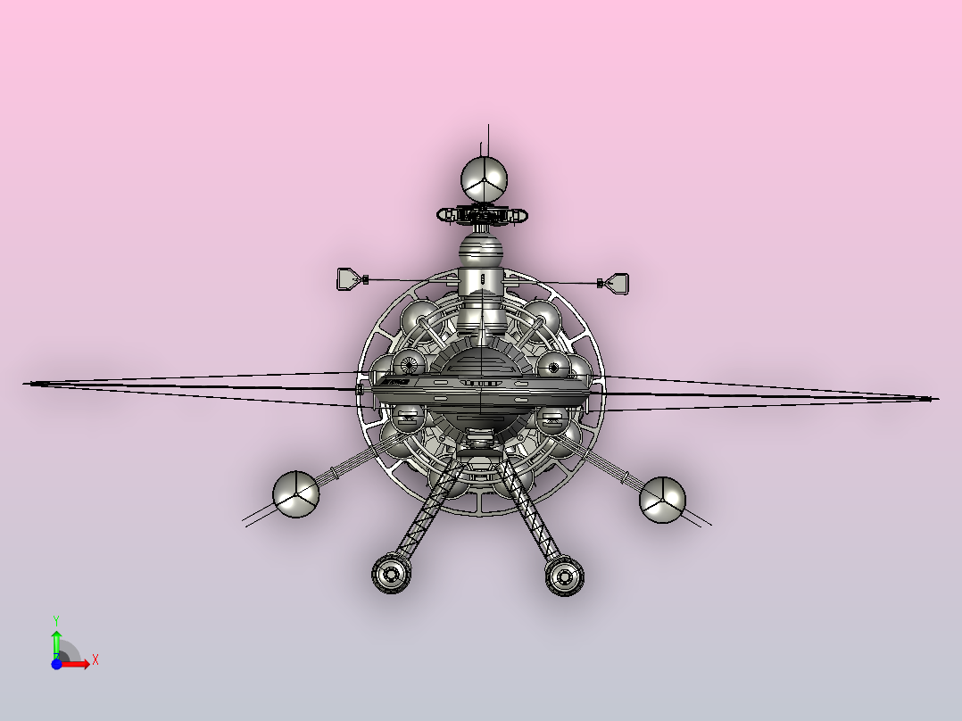 3D打印宇宙飞船前视图