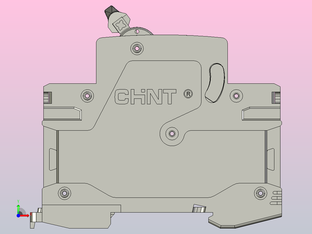 NB1-63DC 4P直流断路器三维模型前视图