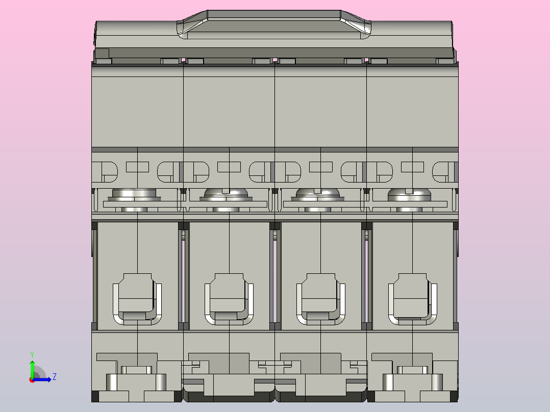 NB1-63DC 4P直流断路器三维模型左视图