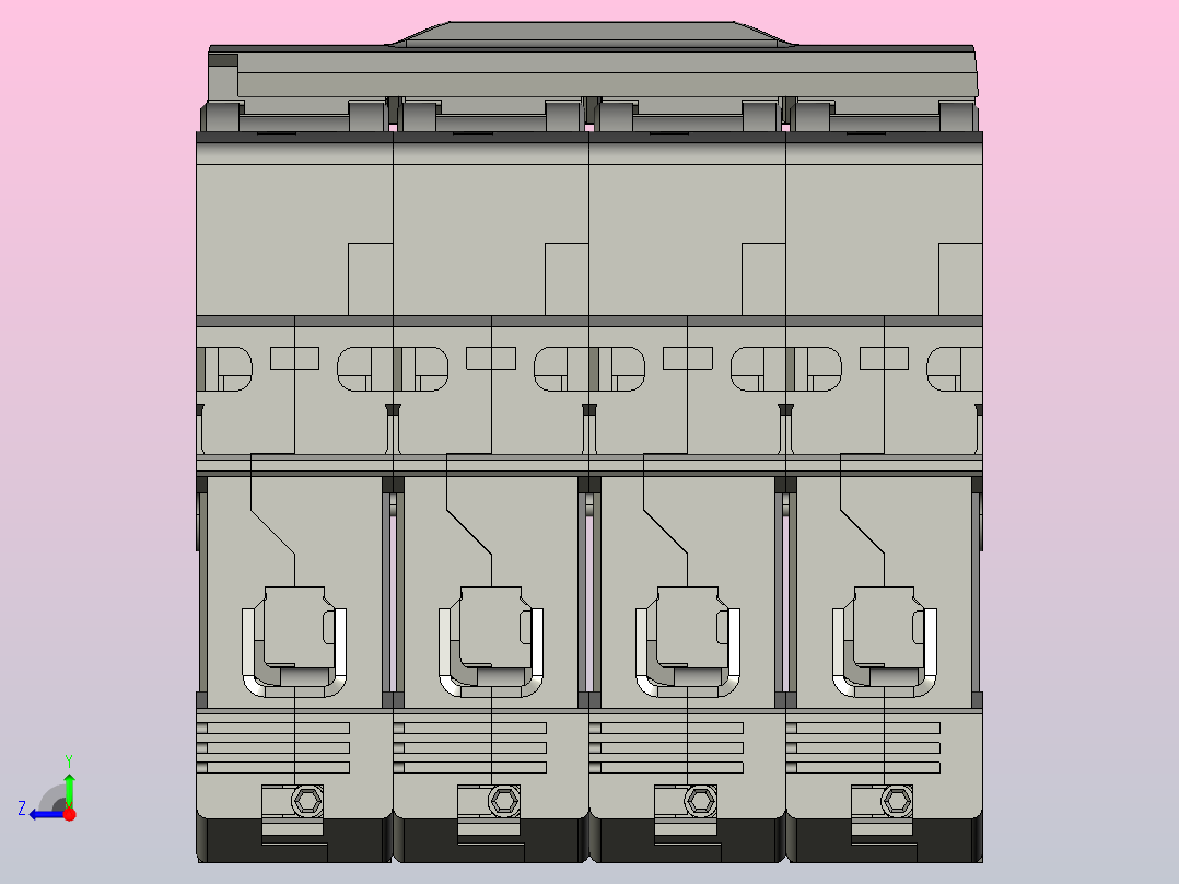 NB1-63DC 4P直流断路器三维模型右视图
