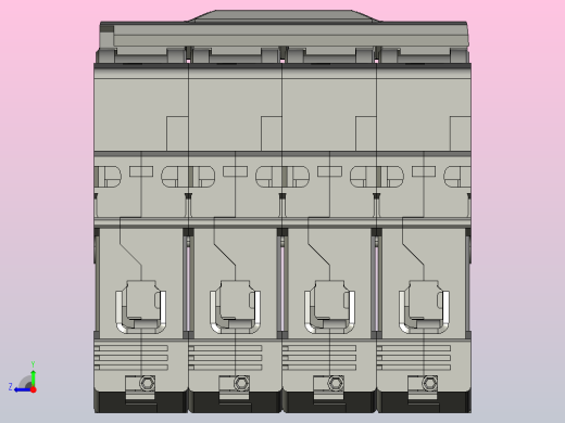 NB1-63DC 4P直流断路器三维模型右视缩略图