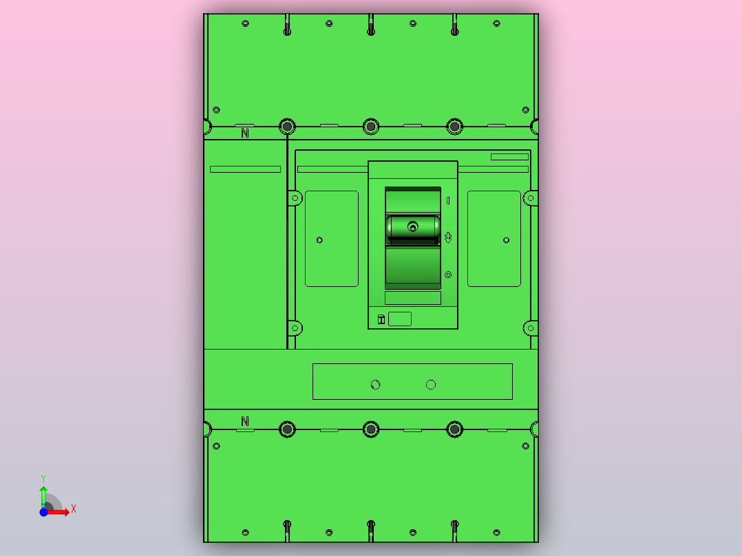 3D_XT_MCCB_M5_4P正泰电气前视图