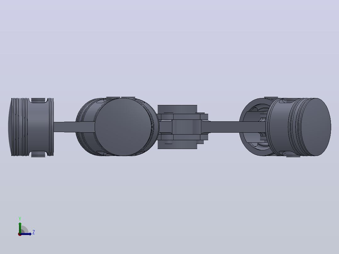 solidworks径向引擎组件左视图