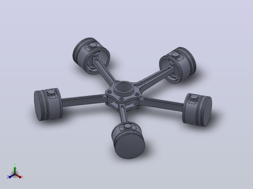 solidworks径向引擎组件正等轴测缩略图