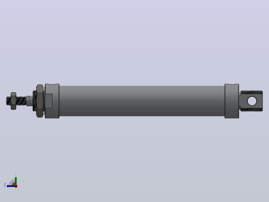 MAL-CA型迷你气缸[MAL-32X150-S-CA]右视图