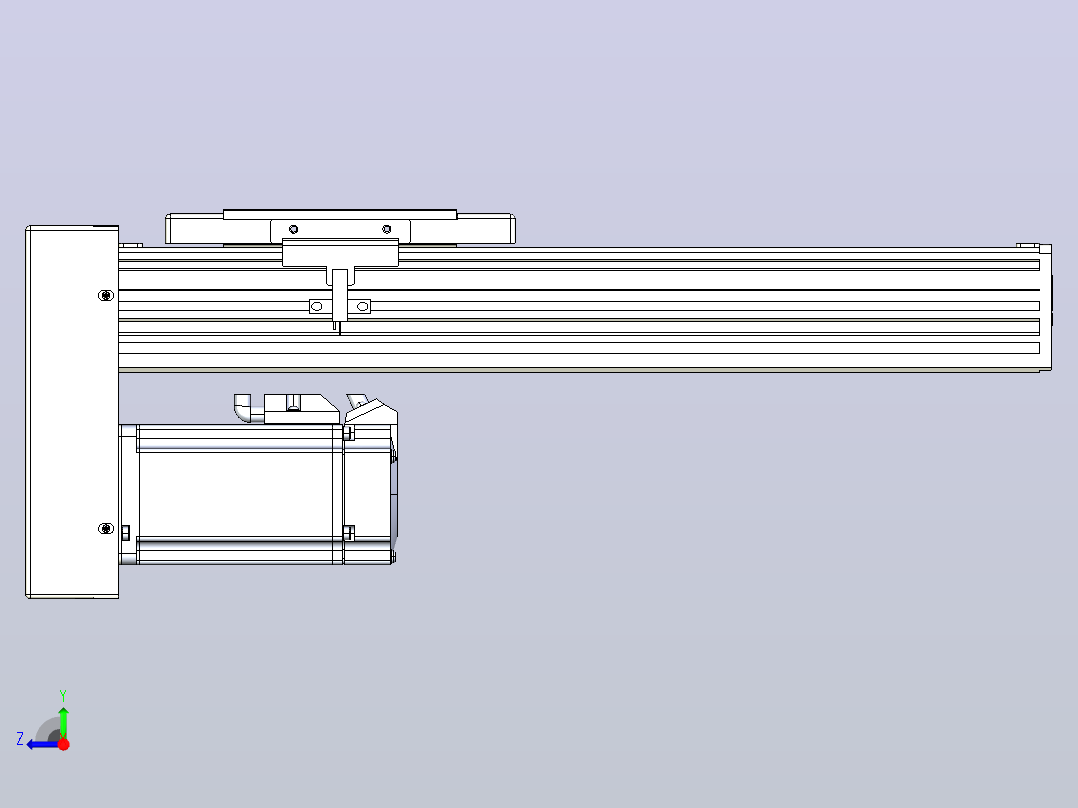 滚珠丝杠直线轴带导轨全封闭TPA-HCR-110D-1610C-L200-MP-C-P40-N3右视图
