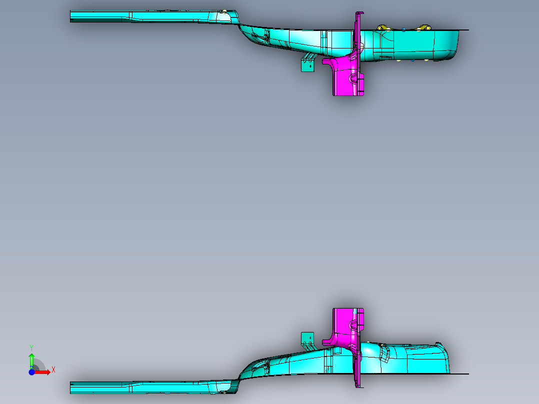 汽车后轮罩夹具前视图