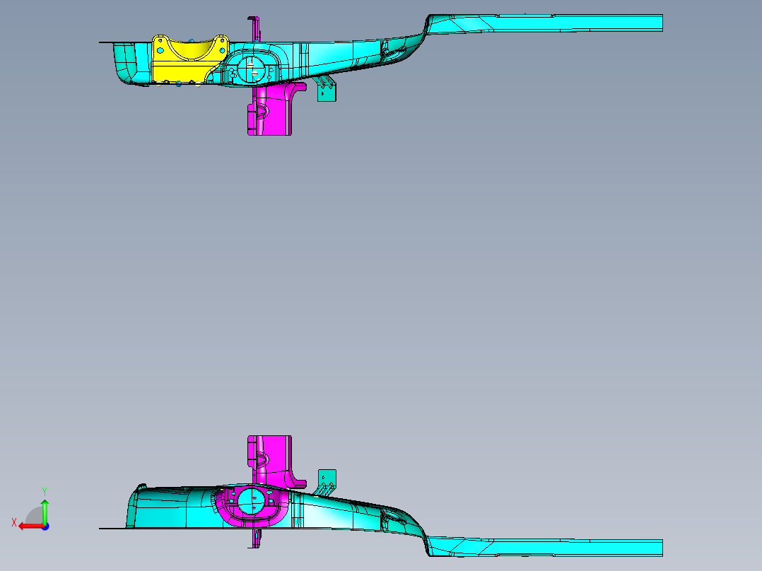 汽车后轮罩夹具后视图