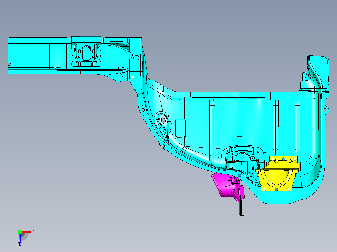 汽车后轮罩夹具俯视图