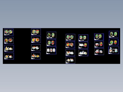 5套二层2套三层阁楼别墅cad图纸设计