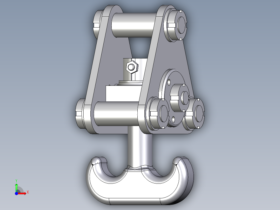AUTOCAD 起重机吊钩3D模型前视图