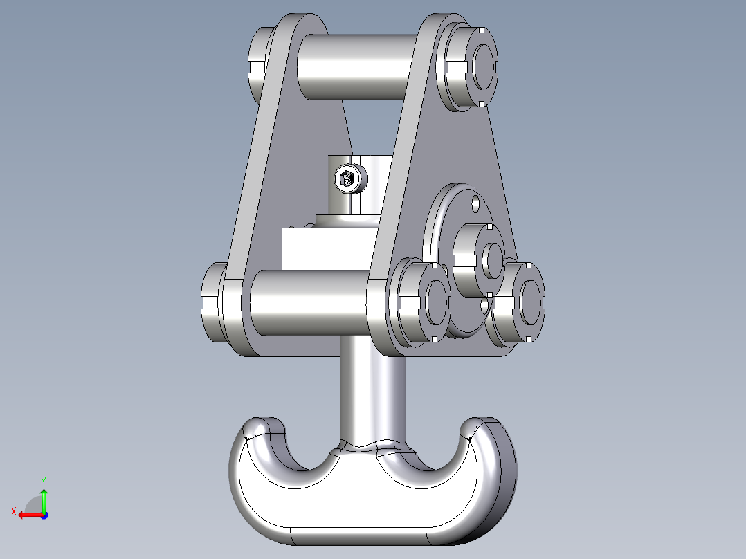 AUTOCAD 起重机吊钩3D模型后视图